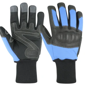 non slip silicon & cowhide digital leather mechanic gloves